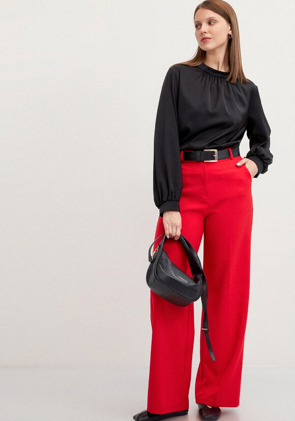 Блуза шелковая с воротником-стойкой шир.  580, рис. 20