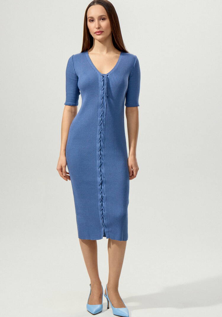 Платье прямое миди с V-образным вырезом шир.  750, рис. 4