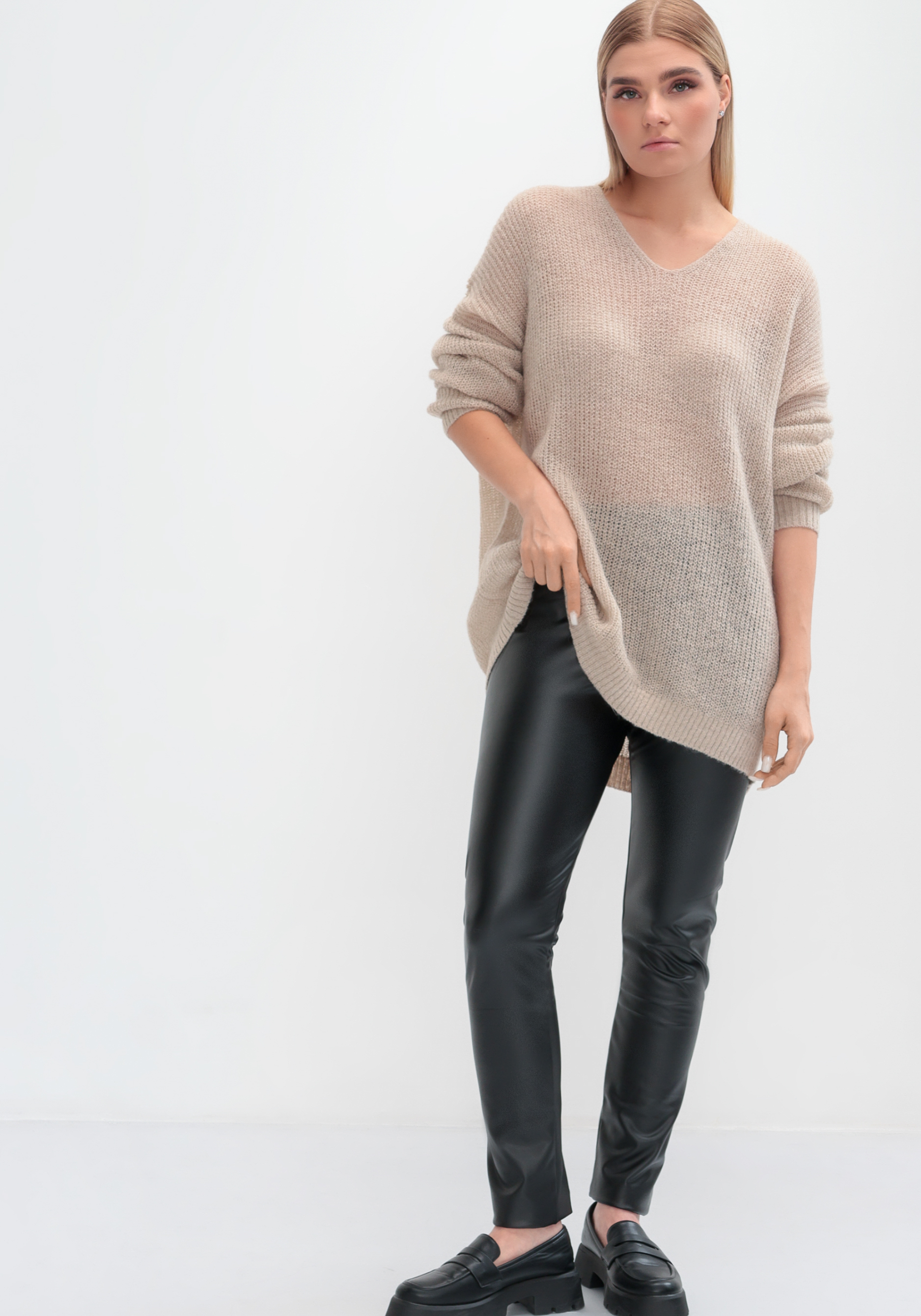 

Леггинсы утепленные под кожу, Черный