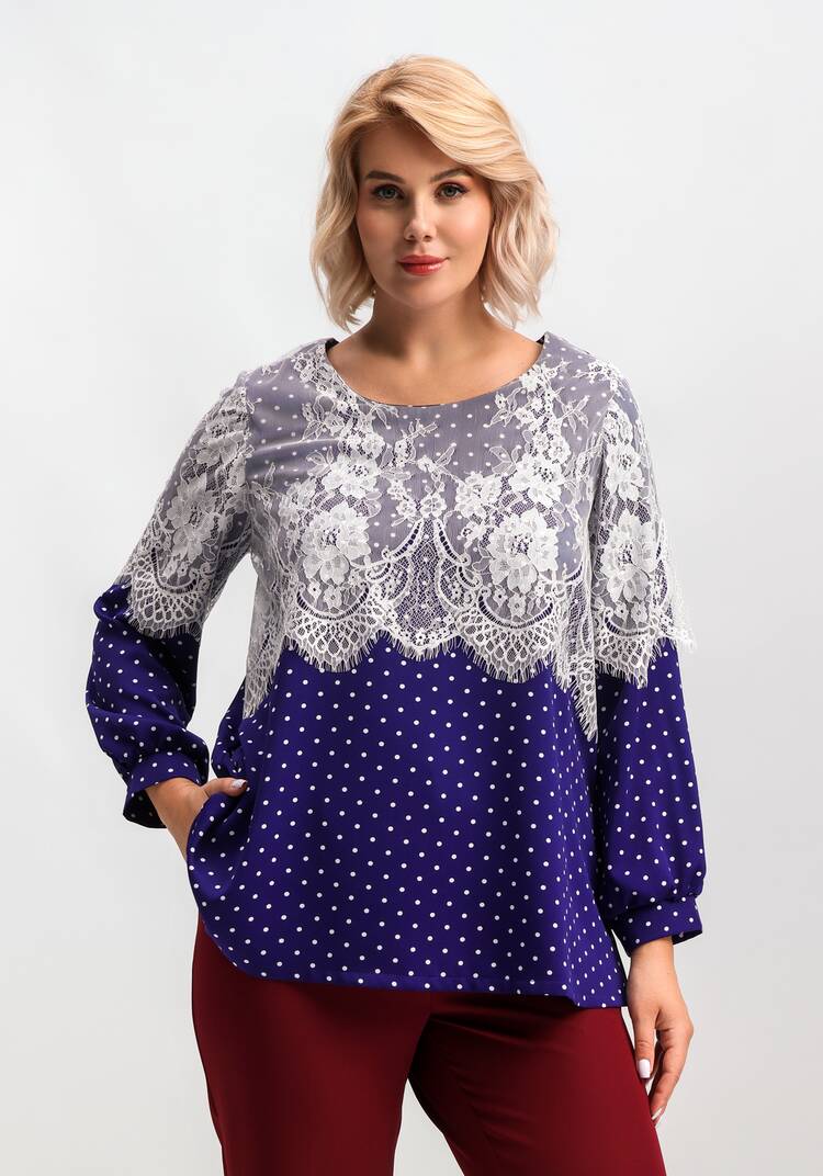 Блуза с кружевом по плечам шир.  750, рис. 8