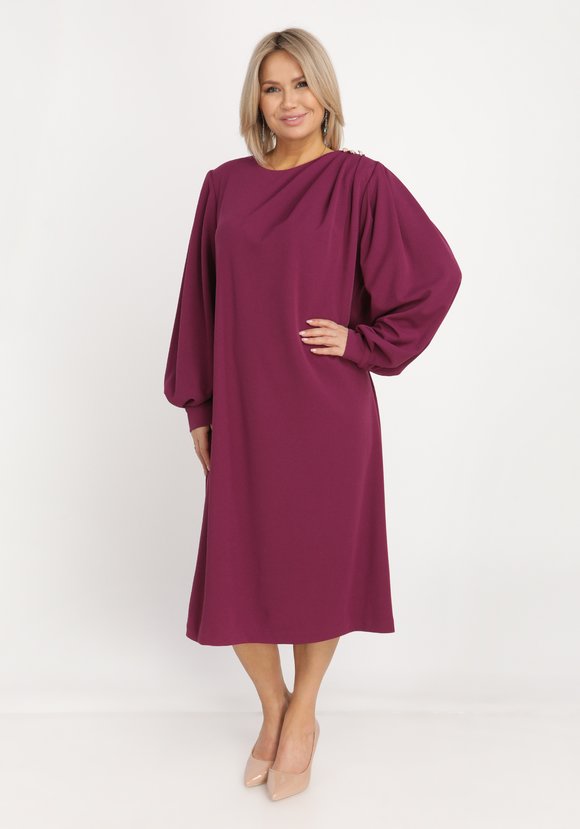 Платье с асимметричными мягкими складками шир.  580, рис. 7