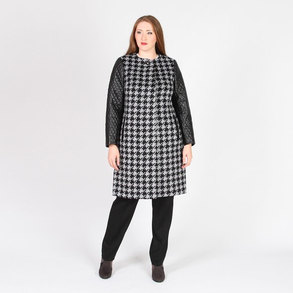 Пальто с контрастными рукавами шир.  580, рис. 12