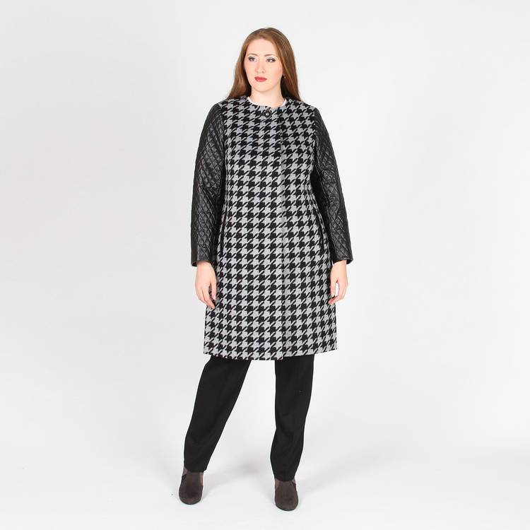 Пальто с контрастными рукавами шир.  750, рис. 12