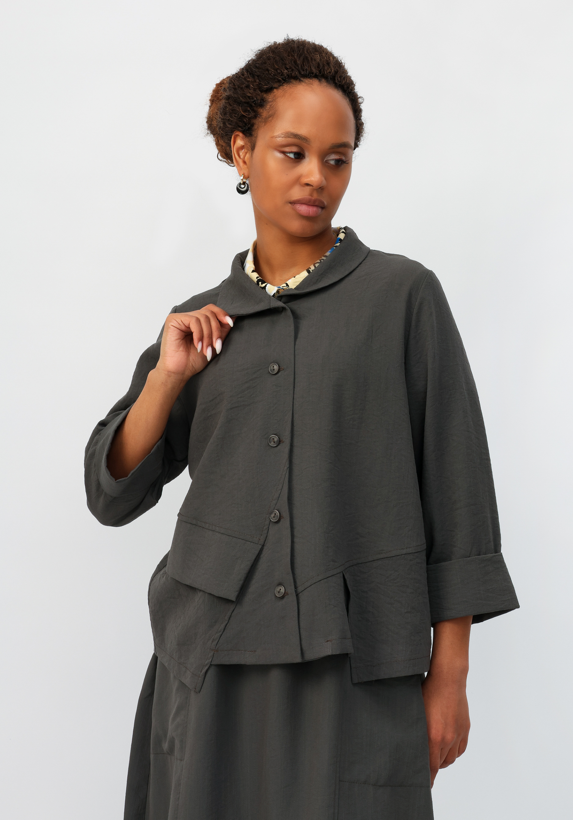 Пиджак с асимметричным кроем Frida, цвет бежевый, размер 54