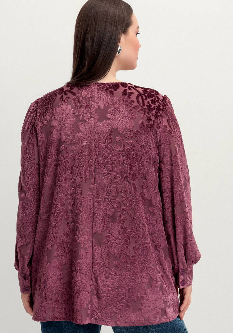 Блуза с цветами из бархата шир.  750, рис. 3