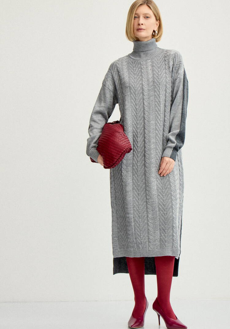 Платье двухцветное с фактурным рисунком шир.  750, рис. 7