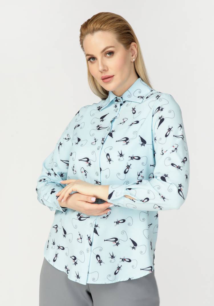 Рубашка женская с принтом шир.  750, рис. 1