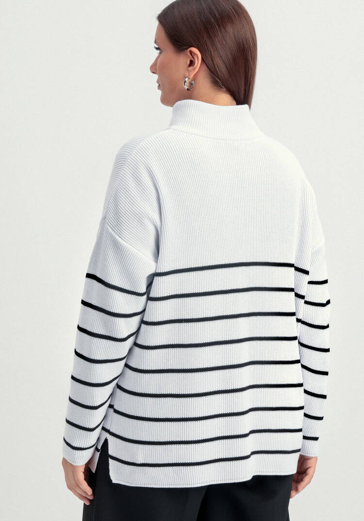 Джемпер в полоску с воротником-поло на молнии шир.  750, рис. 3