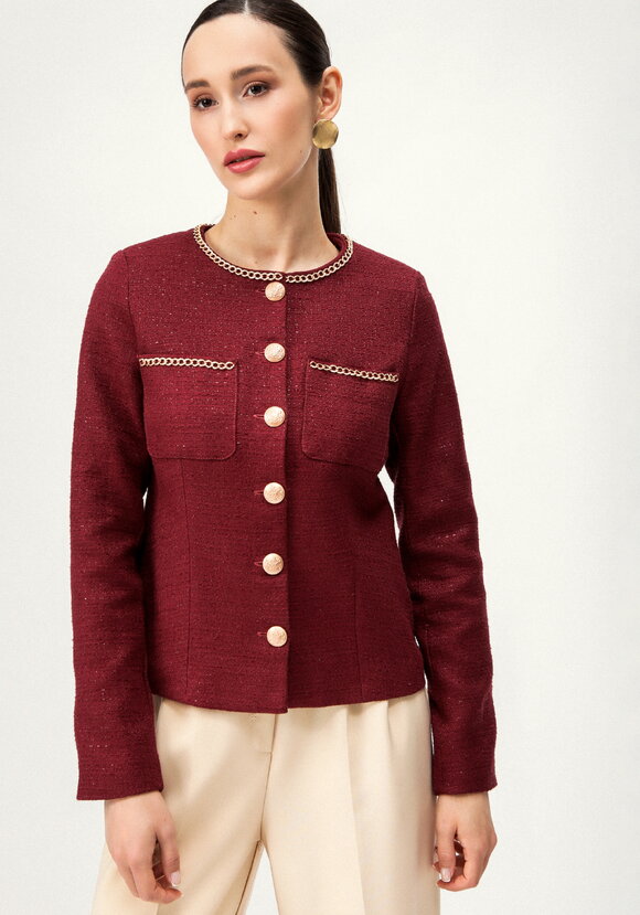 Пиджак из твида с декором шир.  580, рис. 4