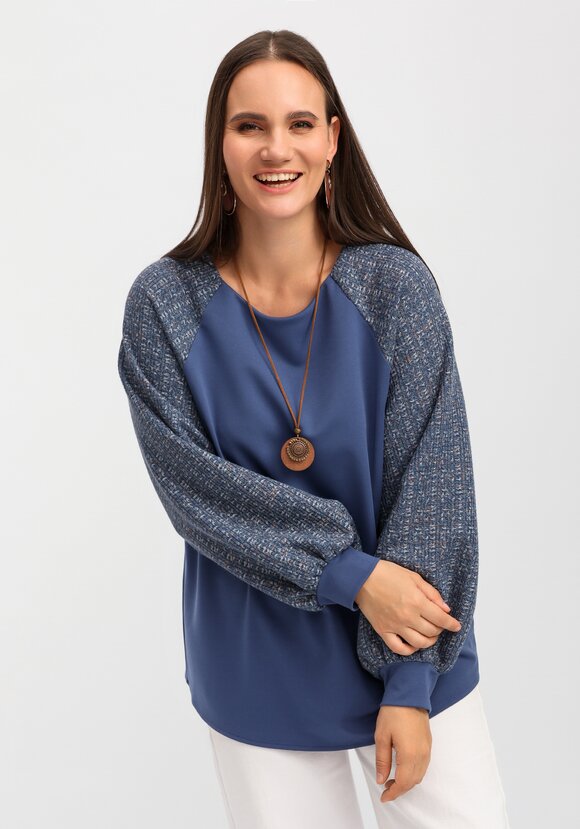 Блуза комбинированная свободного кроя шир.  580, рис. 8