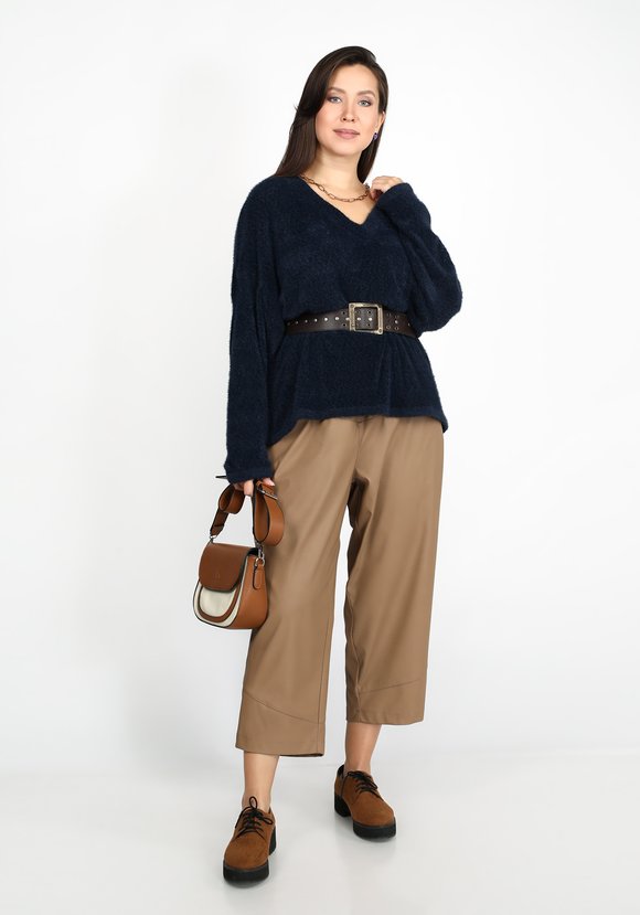 Брюки из экокожи на резинке шир.  580, рис. 7