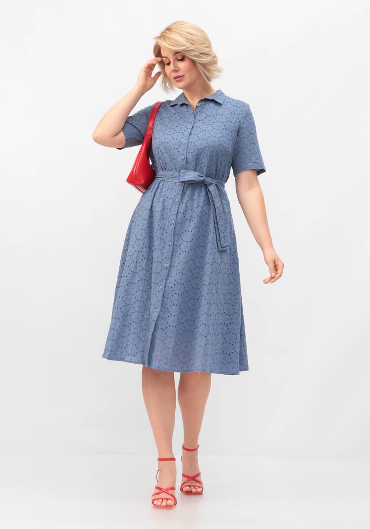 Платье из хлопка с поясом шир.  750, рис. 42