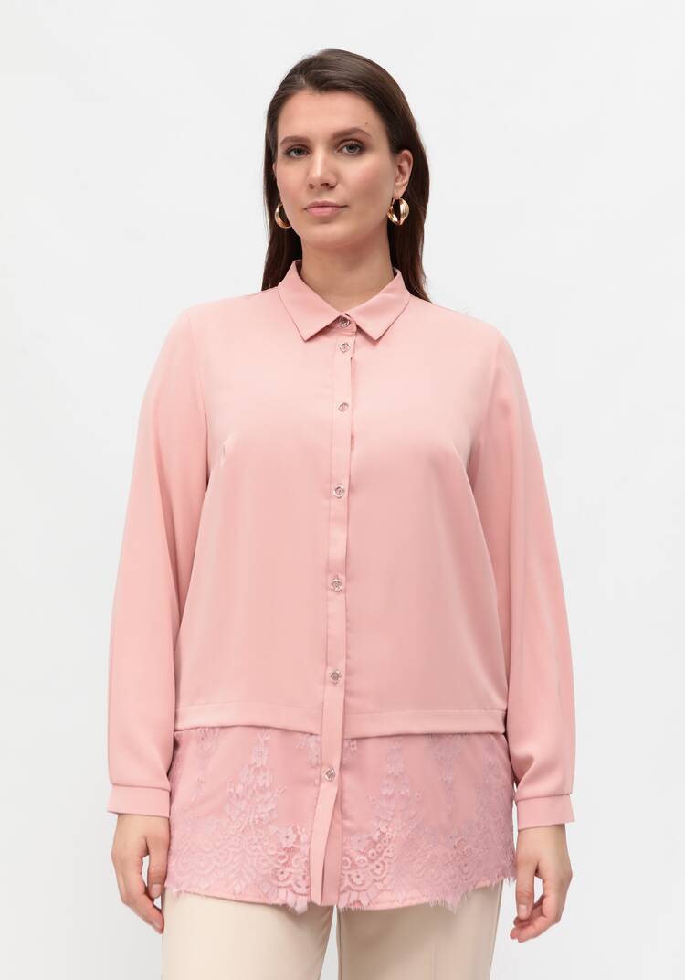 Блуза с ажурным кружевом по низу шир.  750, рис. 11