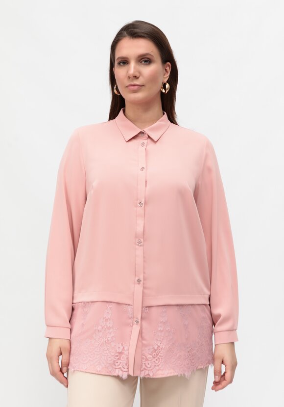 Блуза с ажурным кружевом по низу шир.  580, рис. 11