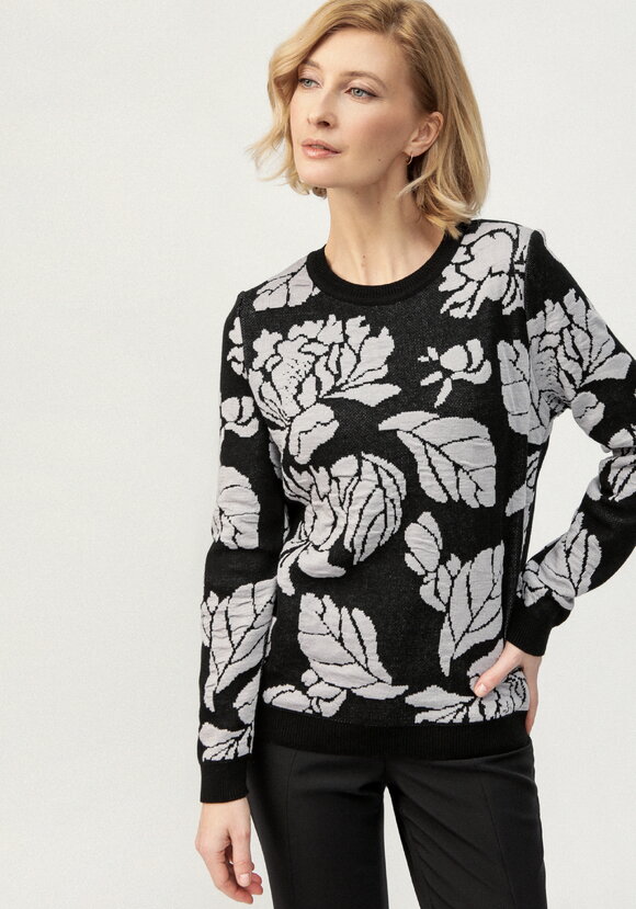 Джемпер с цветочно-лиственным принтом шир.  580, рис. 10
