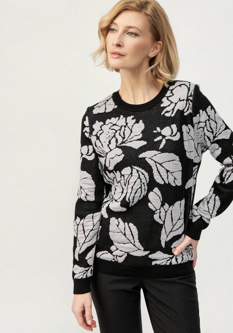 Джемпер с цветочно-лиственным принтом шир.  750, рис. 10