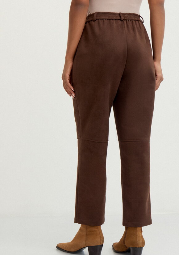 Брюки из замши прямые на резинке по поясу шир.  580, рис. 3