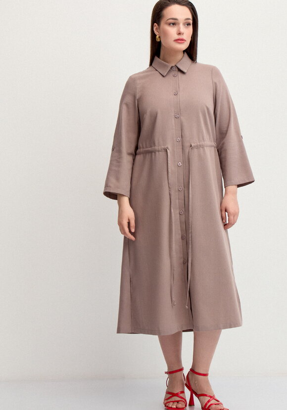 Платье-рубашка изо льна шир.  580, рис. 12