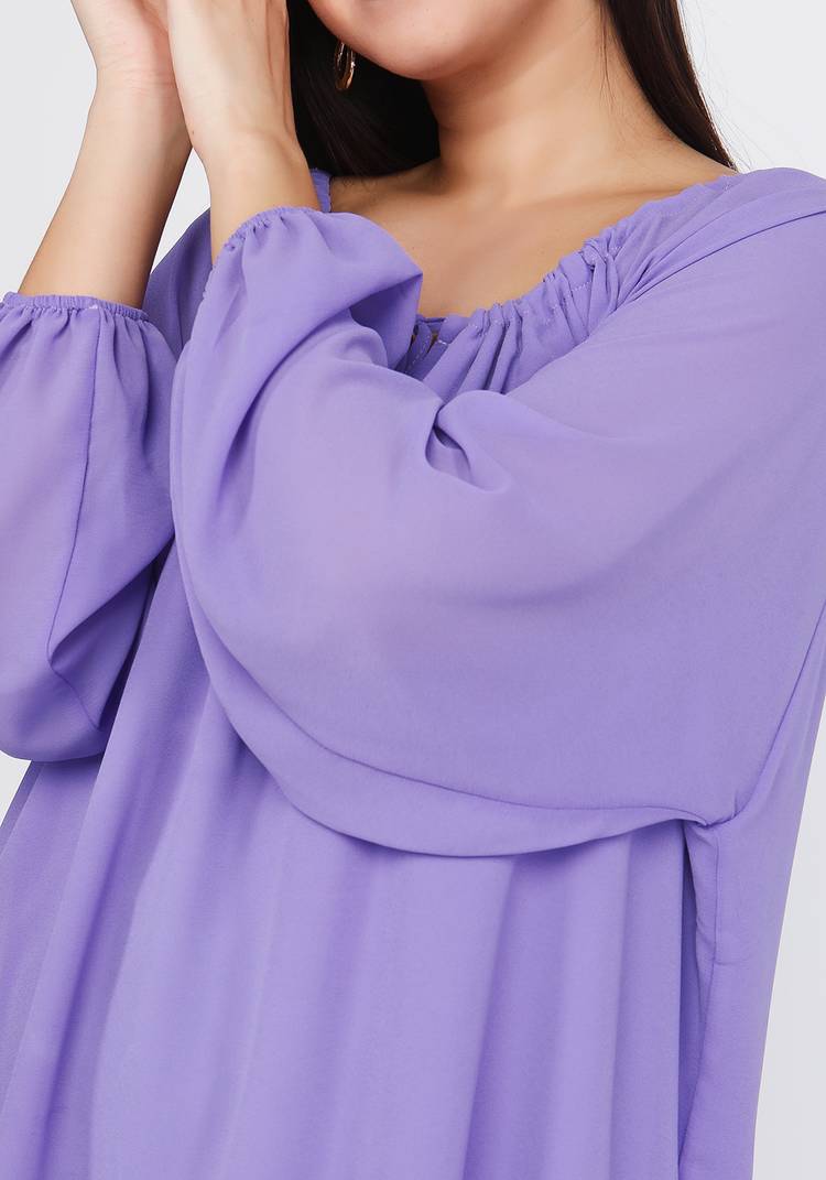 Блуза из шифона с воротом на кулиске шир.  750, рис. 3