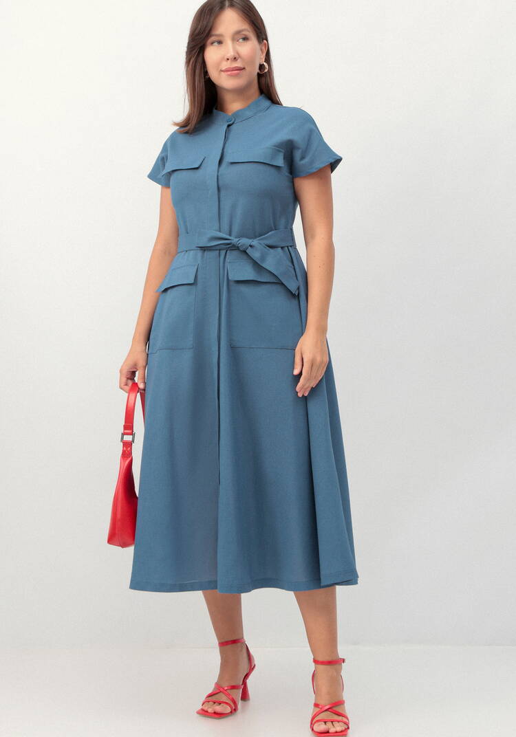 Платье-сафари А-силуэта шир.  750, рис. 17