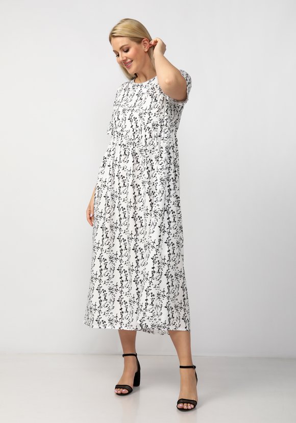 Платье свободного кроя с отрезной кокеткой шир.  580, рис. 1