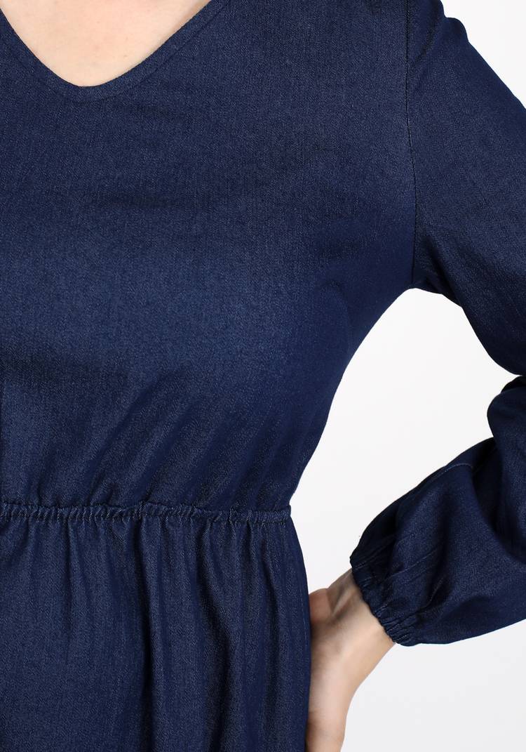 Платье ярусное джинсовое шир.  750, рис. 8