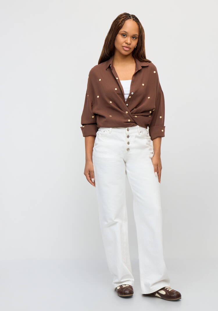 Рубашка с вышивкой Горошек шир.  750, рис. 8