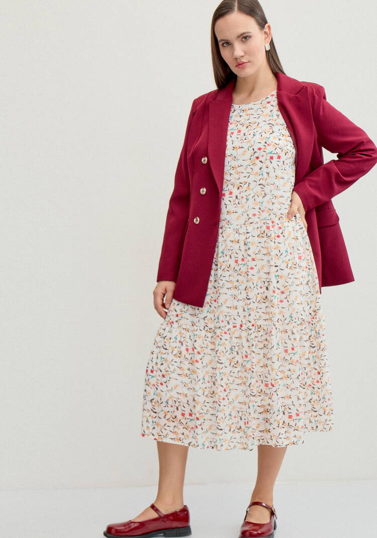 Платье миди из шифона с принтом шир.  750, рис. 22