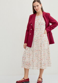 Платье миди из шифона с принтом