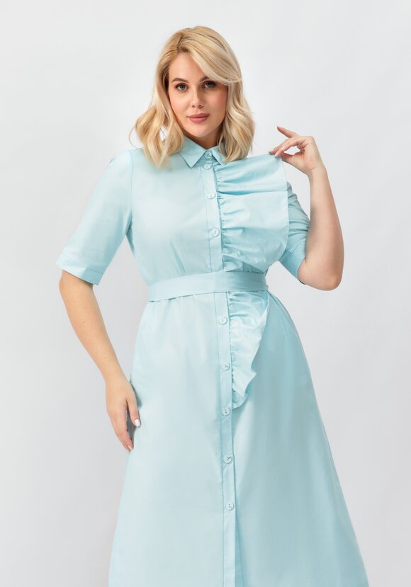 Платье на пуговицах с декоративной сборкой шир.  580, рис. 10