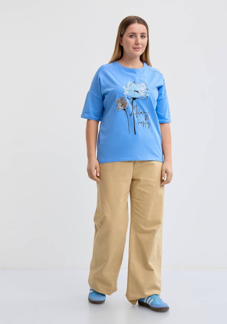 Футболка с флоральным принтом шир.  750, рис. 7