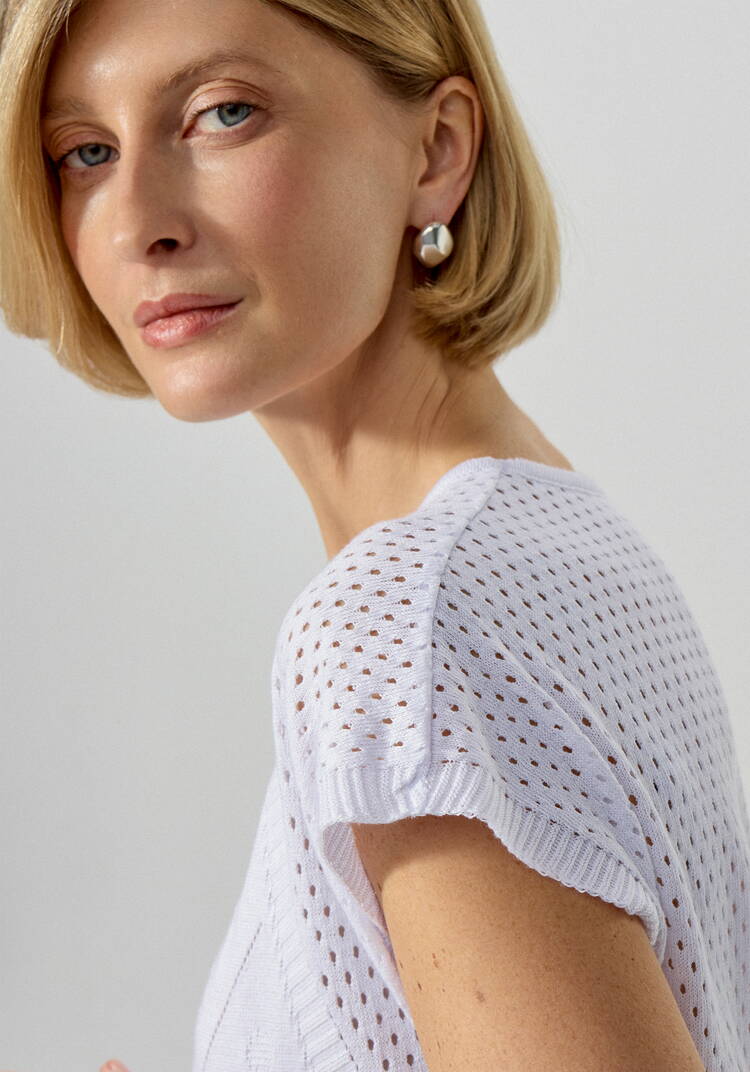 Футболка ажурная с графичным рисунком шир.  750, рис. 5