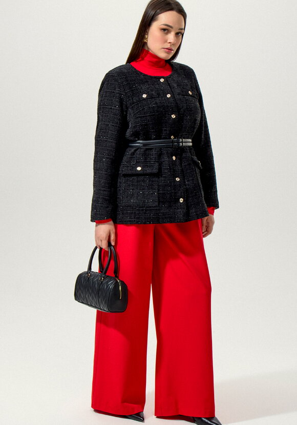 Жакет однобортный из твида шир.  580, рис. 2