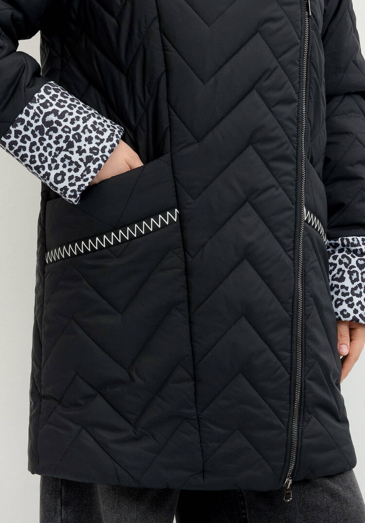 Куртка стеганая с анималистичным принтом шир.  750, рис. 25