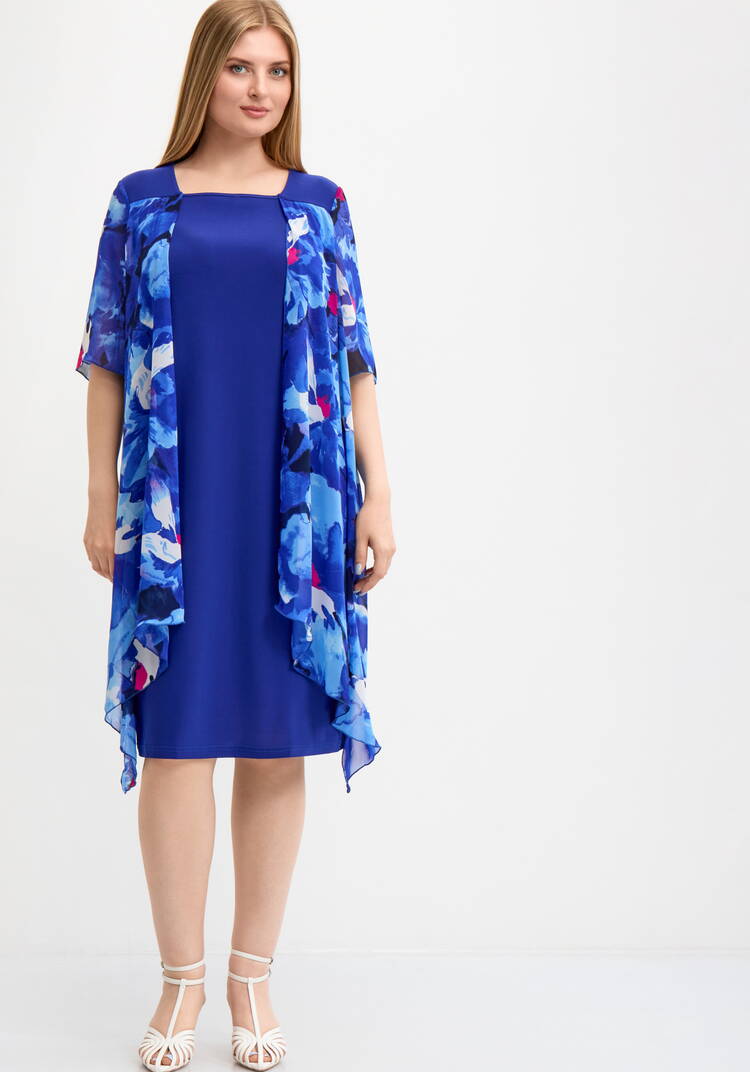 Платье трикотажное с шифоновой накидкой шир.  750, рис. 18