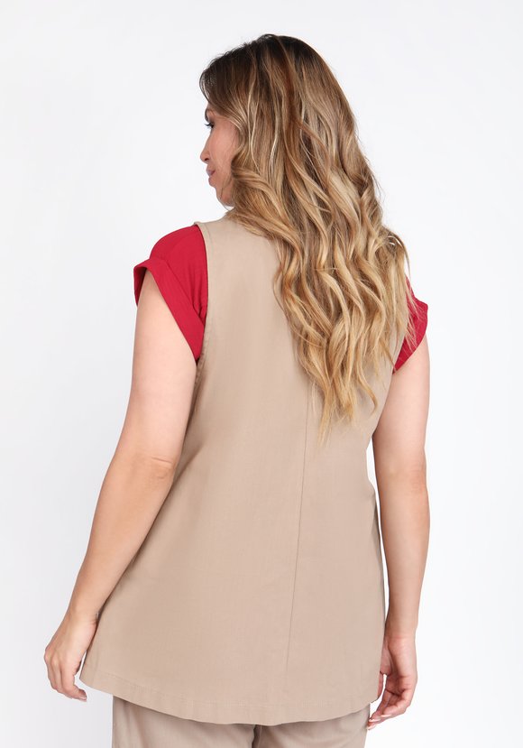 Жилет однотонный на пуговицах шир.  580, рис. 7