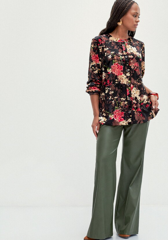 Блуза с цветочным принтом из бархатa шир.  580, рис. 8