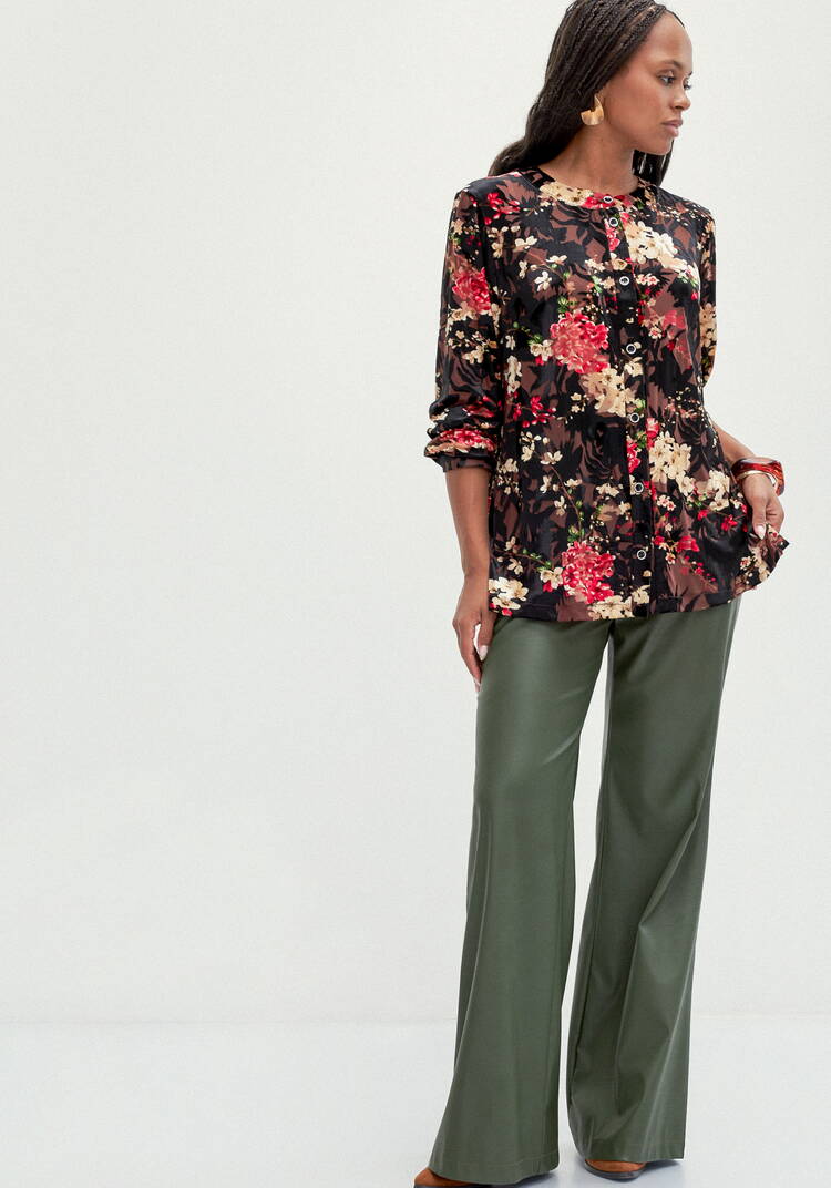 Блуза с цветочным принтом из бархатa шир.  750, рис. 8