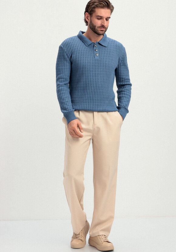 Джемпер с воротником-поло на пуговицах шир.  580, рис. 2