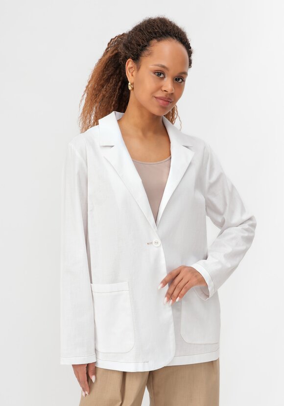 Пиджак изо льна однобортный шир.  580, рис. 1