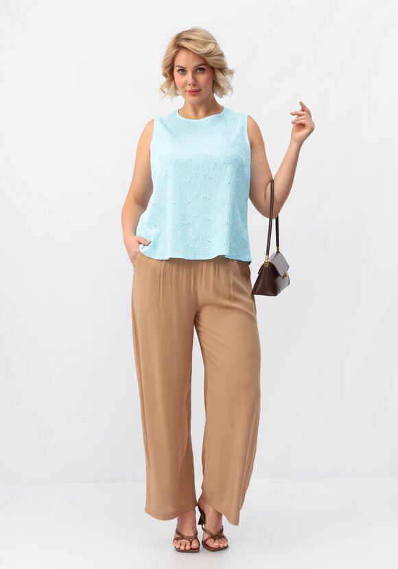 Майка ажурная из шитья с круглым вырезом шир.  580, рис. 26