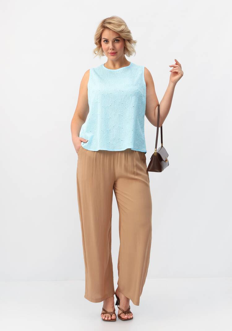 Майка ажурная из шитья с круглым вырезом шир.  750, рис. 26