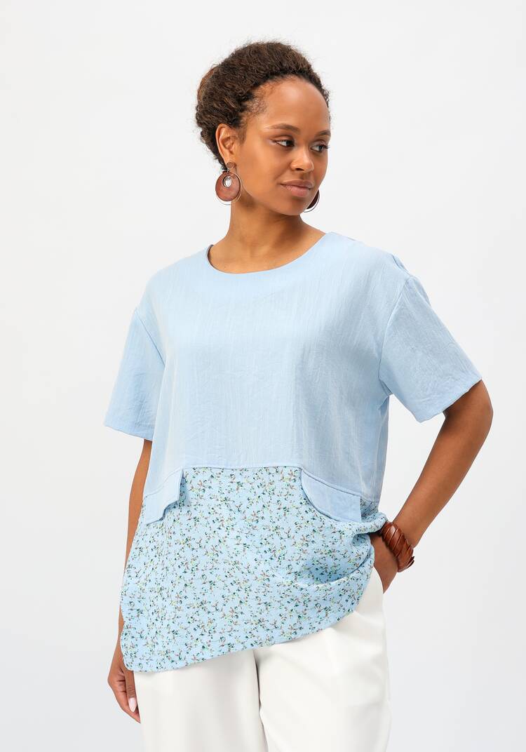 Блуза свободного кроя с дизайнерским кроем шир.  750, рис. 23