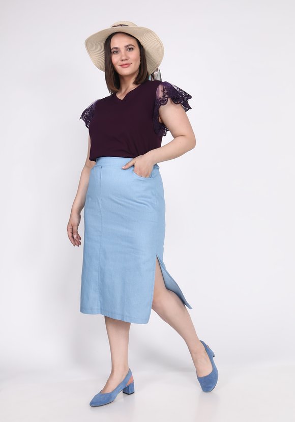 Блуза с прозрачными рукавами шир.  580, рис. 9