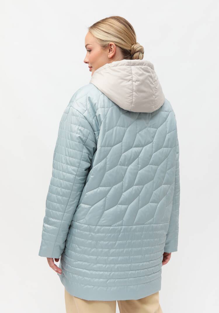 Куртка стеганая с контрастным капюшоном шир.  750, рис. 11