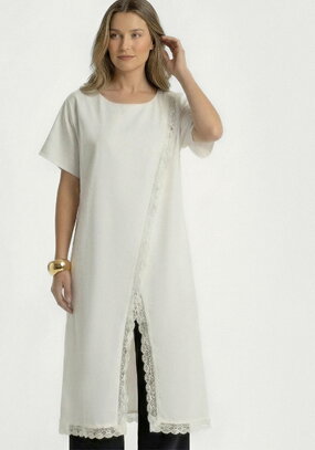Туника из льна с кружевом Инга