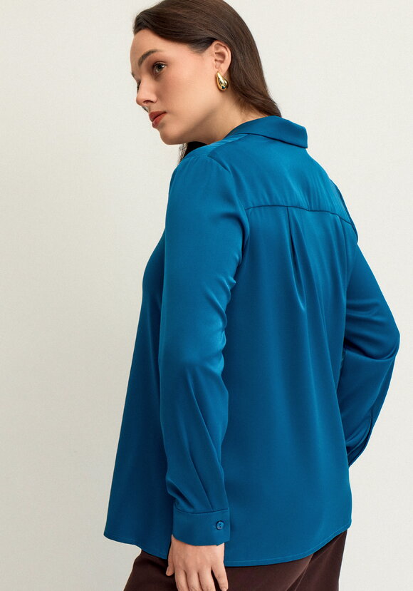 Блуза шелковая с отложным воротом шир.  580, рис. 11