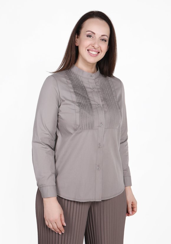 Блуза однотонная на пуговицах шир.  580, рис. 10