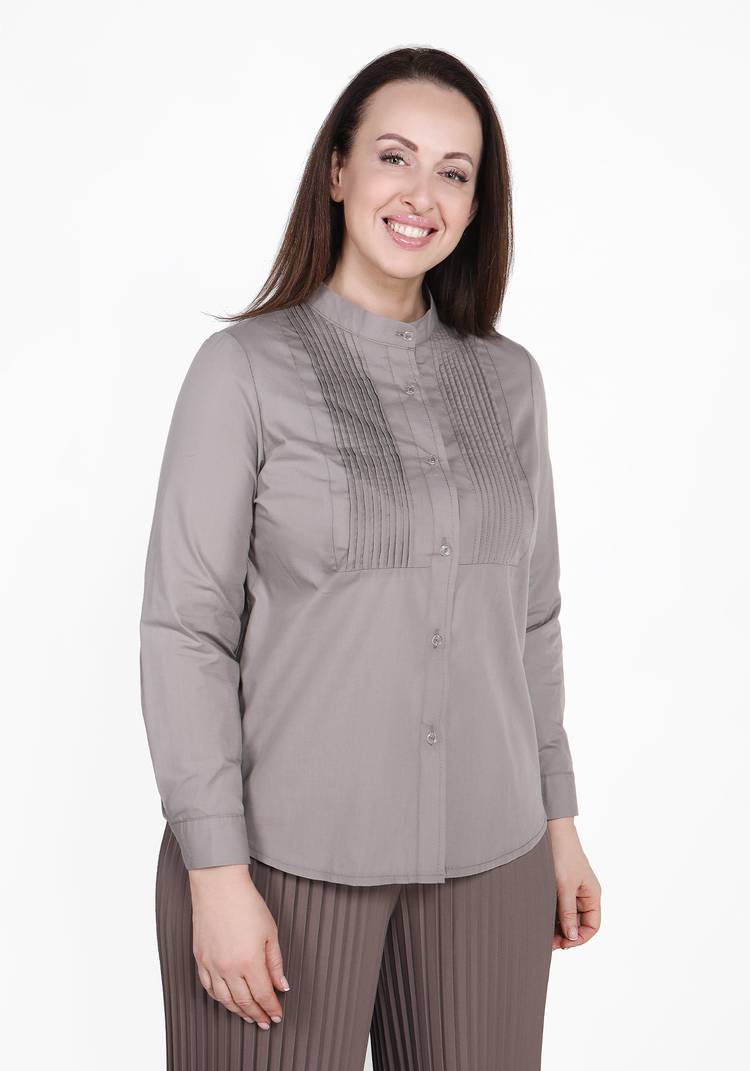 Блуза однотонная на пуговицах шир.  750, рис. 10