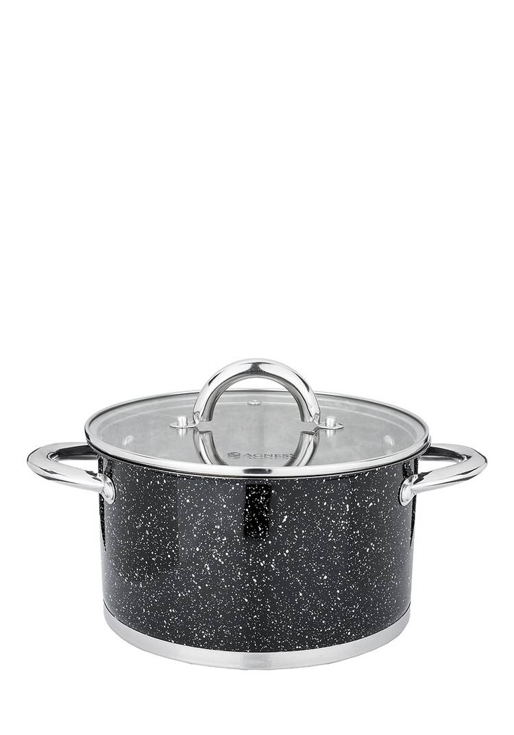 Кастрюля со стеклянной крышкой серия Мрамор шир.  750, рис. 4